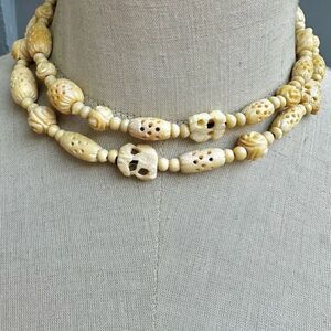 Vintage bone beaded necklace